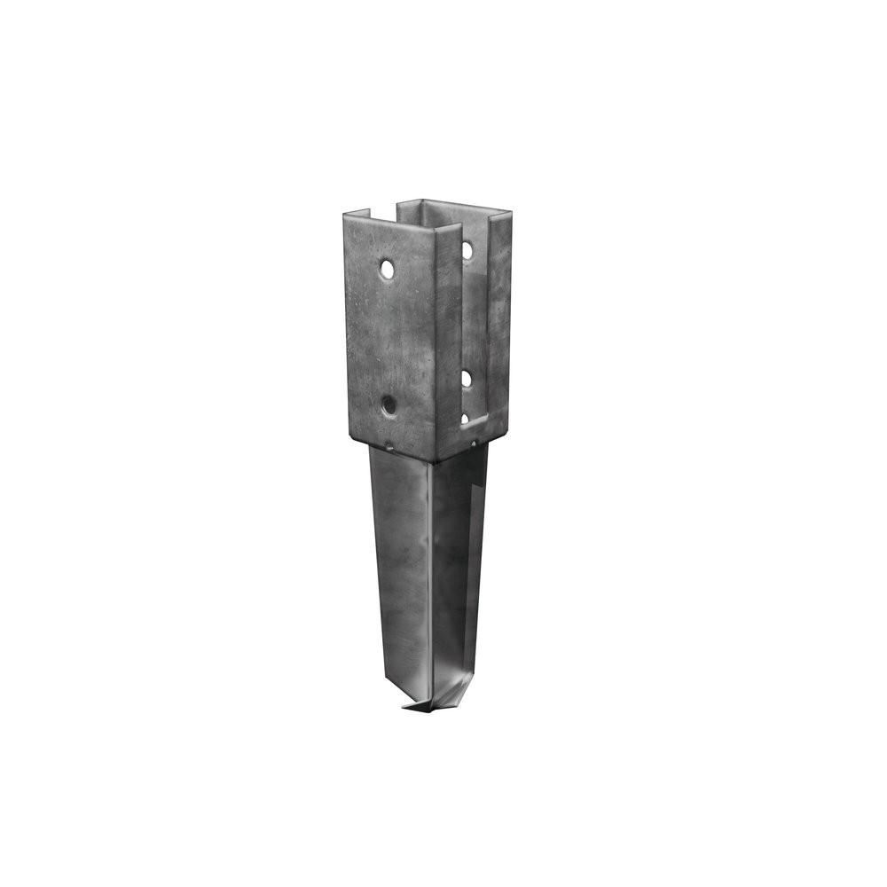 Support à sceller acier galvanisé à sceller gris, H.30 x l.9 x P.9 cm