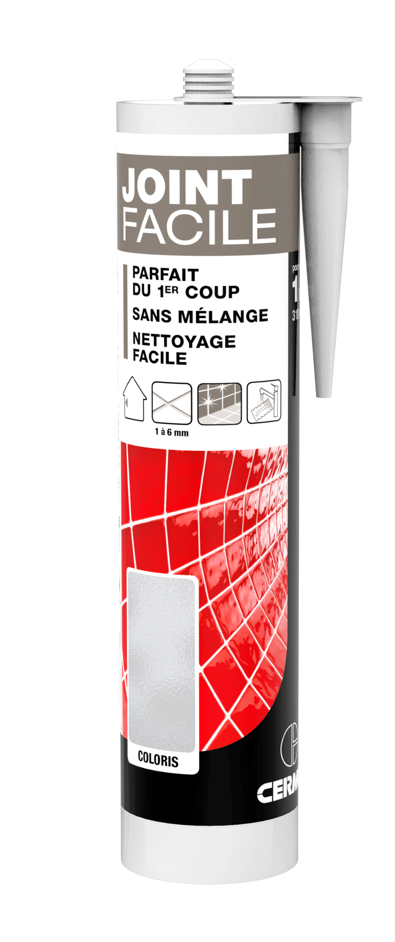 Joint pâte carrelage CERMIX blanc 310 ml Joint facile ultra blanc 1m²