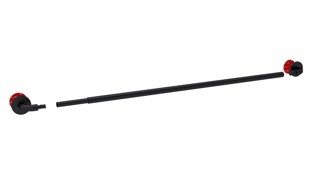 Kit de barre de vitrage sans perçage noir Curve, L.40 - 70 cm, diam.10 mm, CESSO