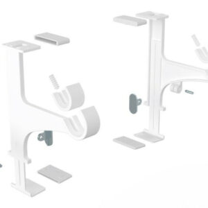 Lot de 2 supports sans perçage tringle à rideau, caisson volet, blanc CESSOT