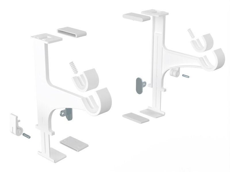 Lot de 2 supports sans perçage tringle à rideau, caisson volet, blanc CESSOT