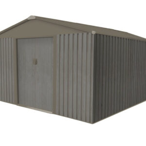 Abri jardin métal - Aspect BOIS VIEILLI 1010 - 9,66 M²- GRIS