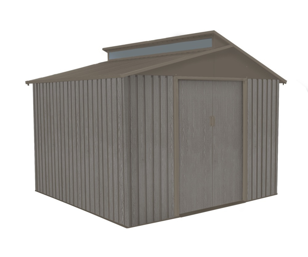 Abri jardin métal - Aspect BOIS VIEILLI 9384 - 7,25 M²- GRIS