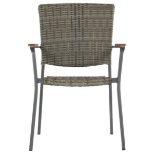 Chaise Sintra en résine tressée - pieds en aluminium - Anthracite/marron grisé
