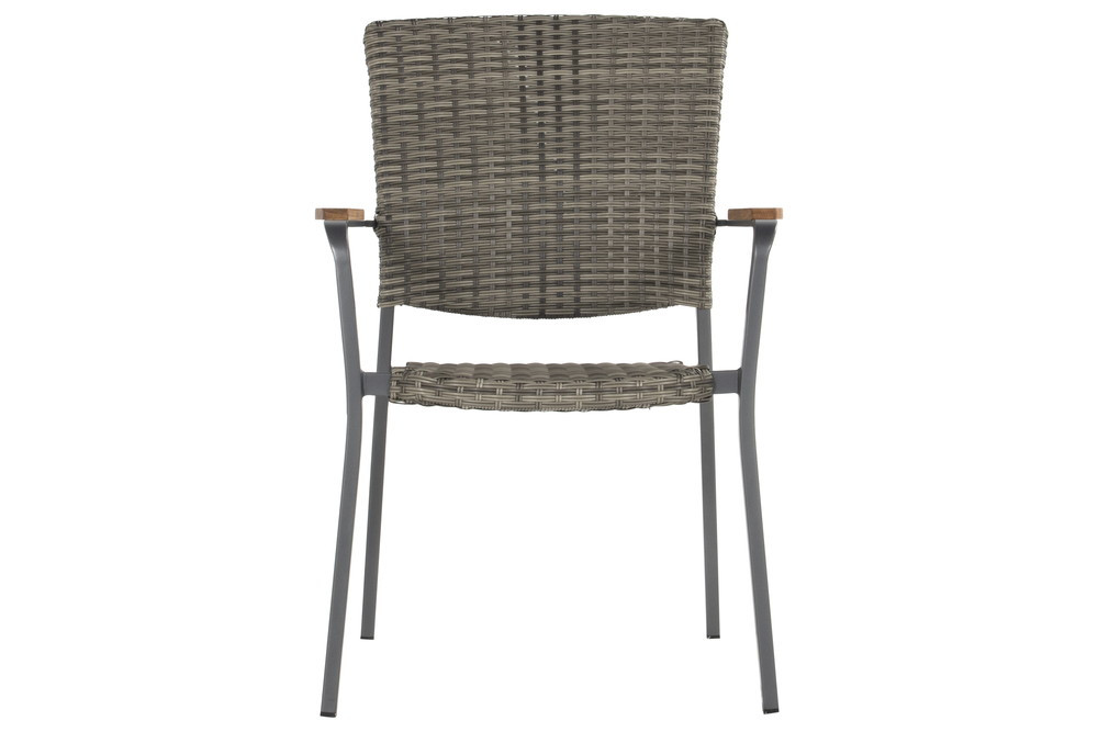 Chaise Sintra en résine tressée - pieds en aluminium - Anthracite/marron grisé