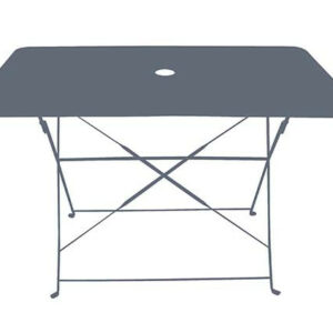 Ensemble repas Bistrot dépliant métal - Table + 4 Chaises - Gris