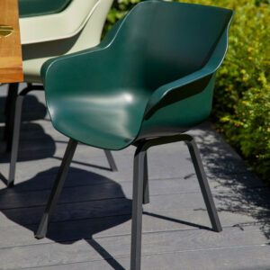 Lot de 2 chaises Sophie Element Armchair en résine - pieds en aluminium - Vert Forêt