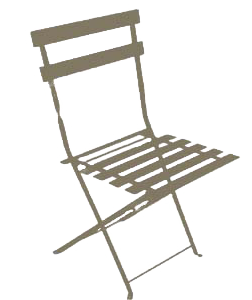 Lot de 2 de chaises de jardin pliantes Bistrot en acier - Taupe