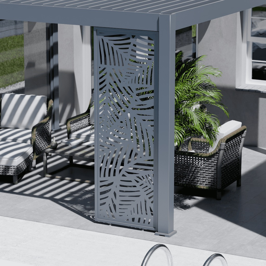 Panneau brise-vue décoratif - Leaf - 1M - Ombréa - Anthracite