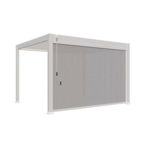Store vertical motorisé pergola 370 cm aluminium textilène - blanc