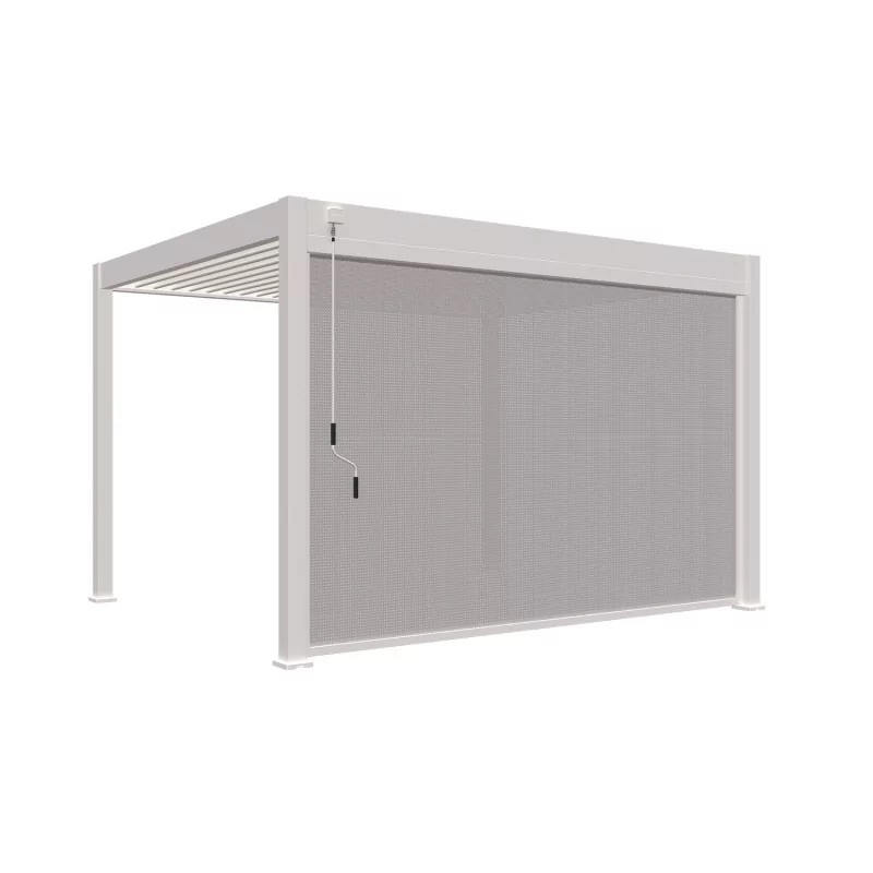 Store vertical motorisé pergola 370 cm aluminium textilène - blanc