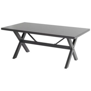 Table de jardin en aluminium et verre céramique 180 x 100 cm