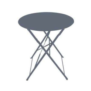 Table ronde d'extérieur pliante Bistro en acier - Gris