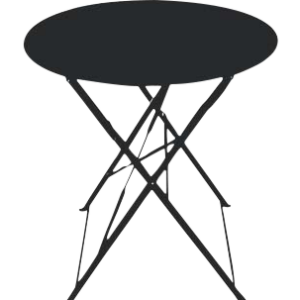 Table ronde d'extérieur pliante Bistro en acier - Noir