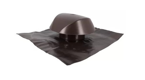 Chapeau de ventilation D160 marron avec collerette d'étanchéité NICOLL VVE16M
