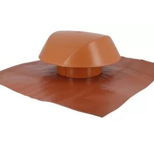 Chapeau de ventilation D160 terracotta avec collerette d'étanchéité NICOLL VVE16T