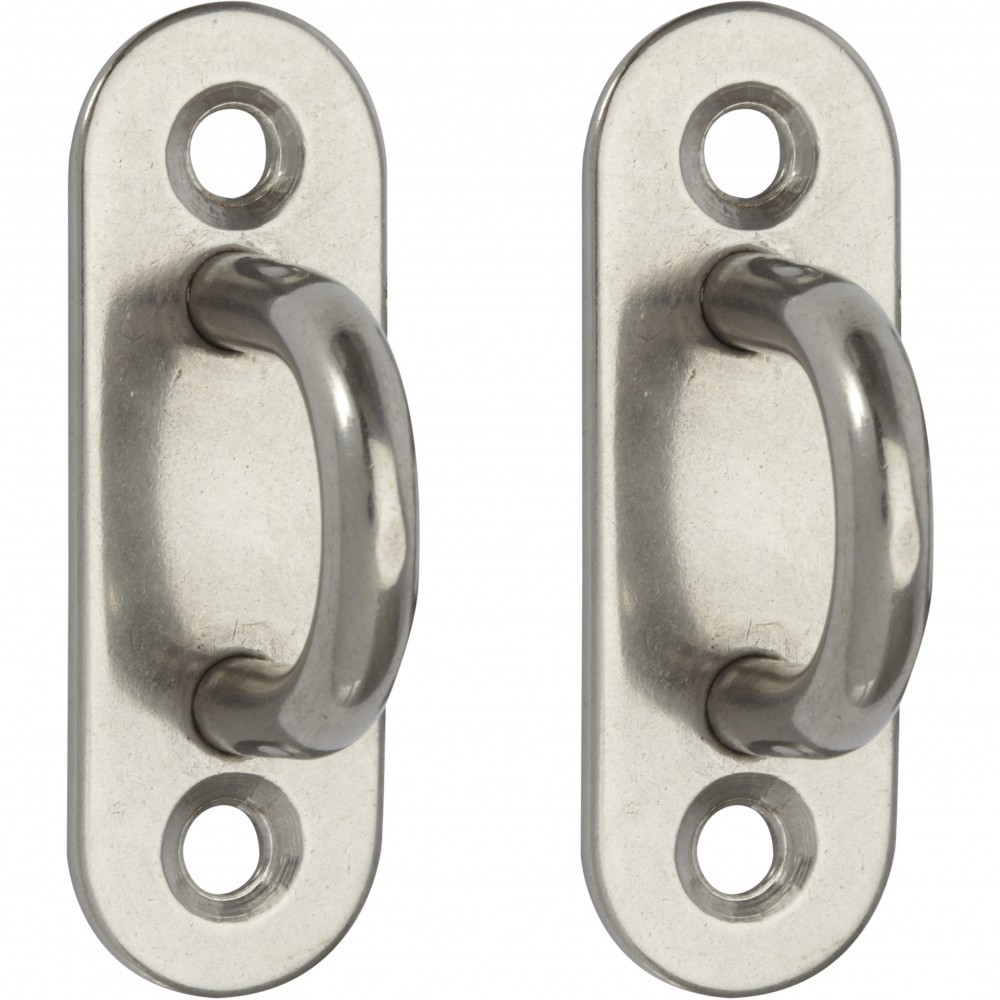 Lot de 2 platines à oeil inox, STANDERS, Diam.6