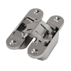 Charnière invisible Medium en zamak dimensions 111 x 29 mm finition chromée mate ARGENTA 70000002