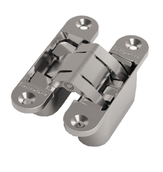 Charnière invisible Small en zamak dimension 95 x 23 mm finition chromé mat ARGENTA 70000001