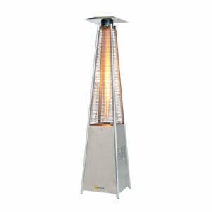 Chauffage Mobile Parasol SOVELOR LOUXOR inox avec tubes quartz au gaz propane de 5 à 13 KW