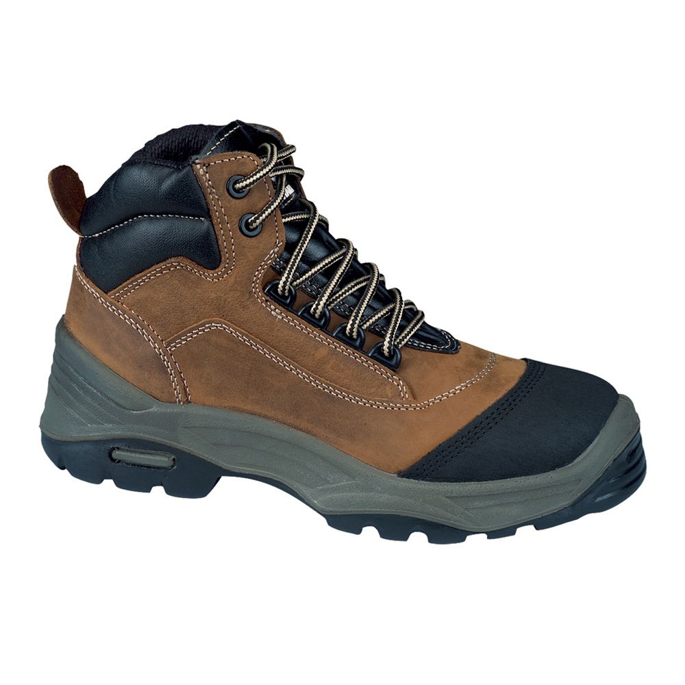 Chaussure de sécurité hautes en cuir pull-up SOLANO S3 CI SRC brun/noir P35 LEMAITRE SECURITE SOLNS30BF-35