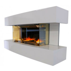 Cheminée électrique décorative "Lounge médium" - 82 x H. 42 cm - Blanche