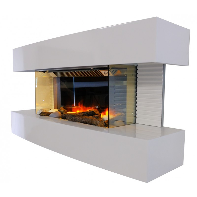 Cheminée électrique décorative "Lounge médium" - 82 x H. 42 cm - Blanche