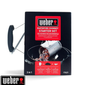 Cheminée d'allumage barbecue + briquettes + allume-feux WEBER aluminium D. 19 cm
