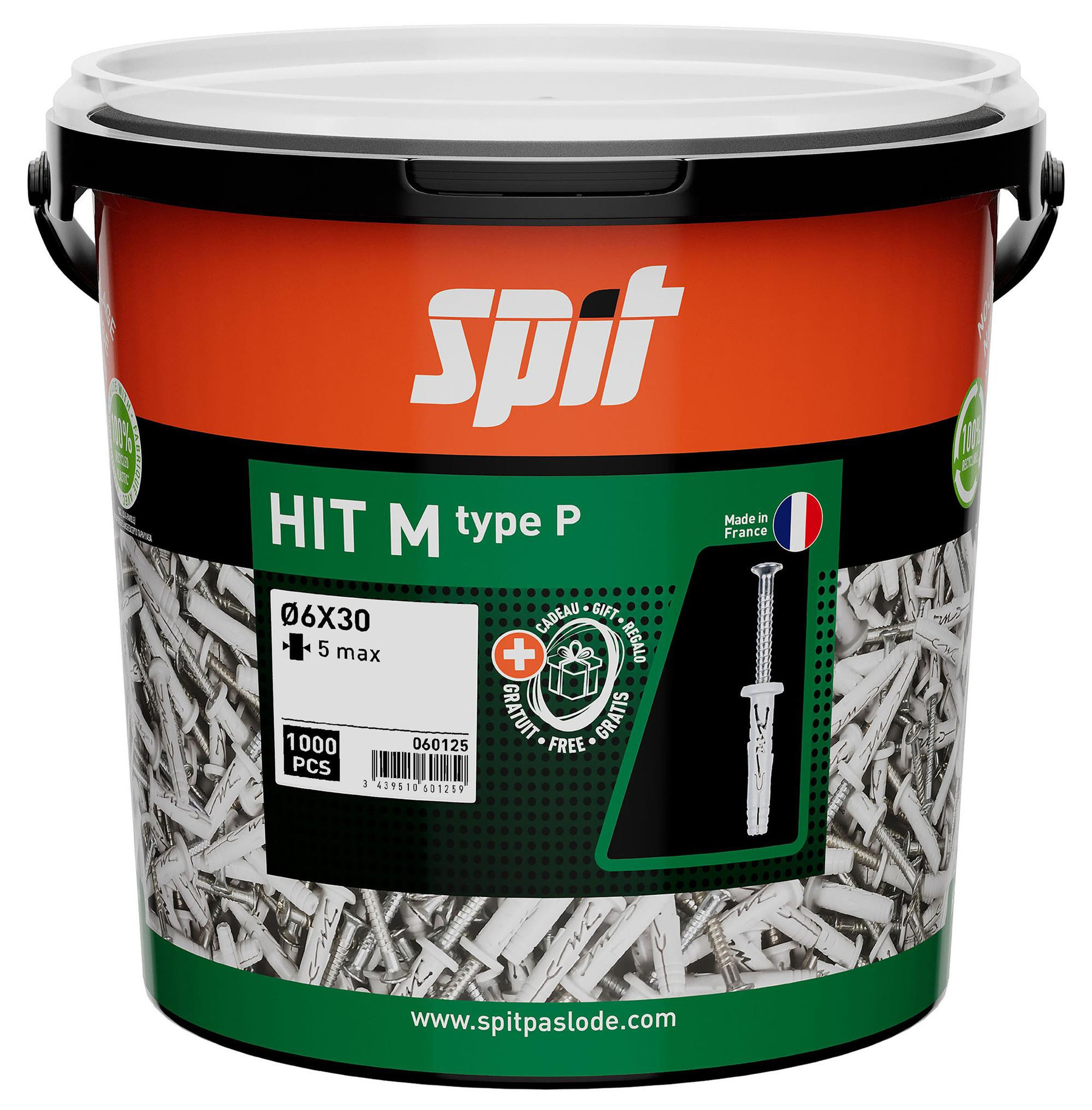 Cheville à frapper HIT-MP 6 x 30 seau de 1000 SPIT 060125