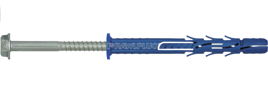 Cheville longue universelle nylon avec collerette tête hexagonale 14X120 boîte de 20 RAWL R-FF1-N-14K120