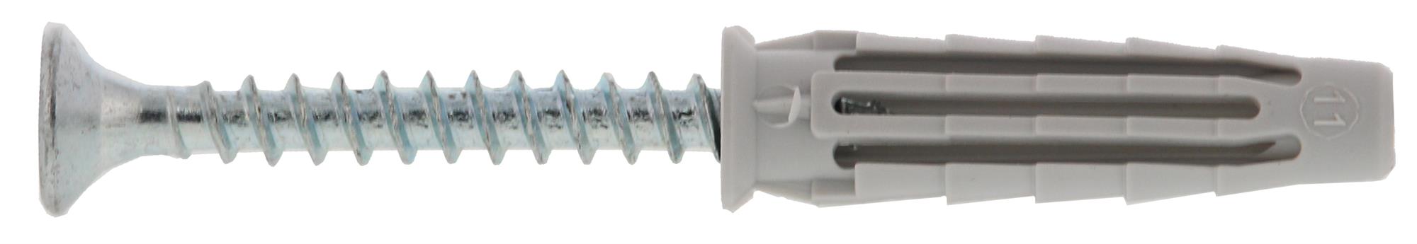 Cheville nylon universelle pour matériaux pleins et creux 5x25 mm avec vis boîte de 100 SPIT 565646