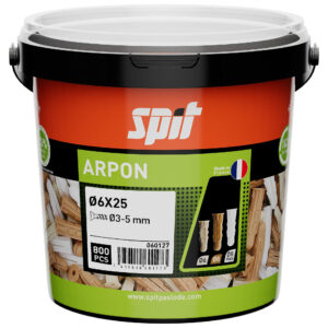 Cheville plastique universelle ARPON 6 x 25 mm seau de 800 SPIT 060127