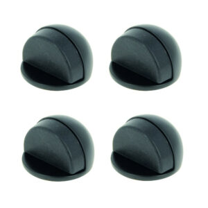 Butée de porte de sol CHRISLIGNE Demi-lune aluminium mat noir Diam.4 x H.3 cm