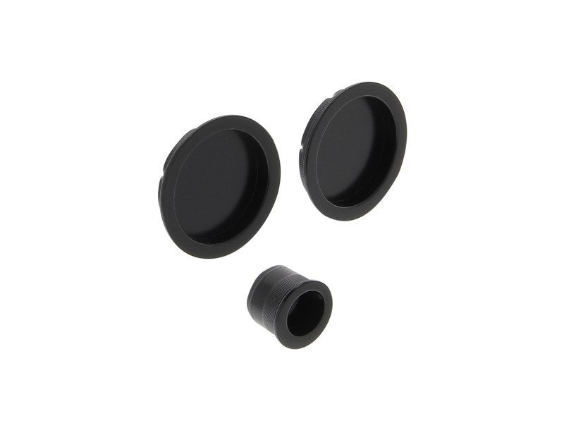 Kit de poignées porte coulissante ronde zamak mat, noir Voir les détails du produit