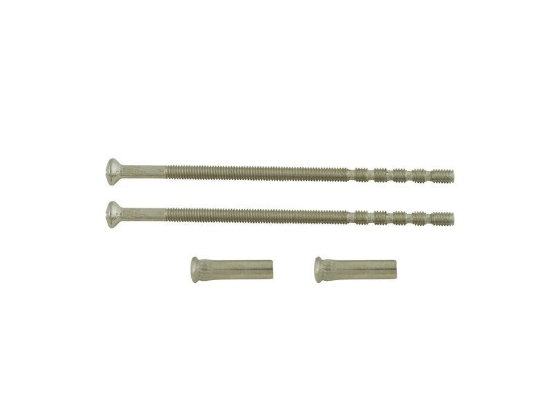Lot De 2 Vis Et 2 Douilles Acier Nickelé, L.9 X L.0.7