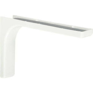 Equerre Léonard Acier Plastifié Blanc, H.14.4 X P.24 Cm