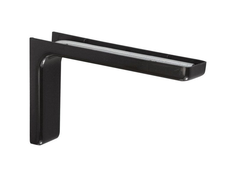 Equerre Léonard Acier Plastifié Noir, H.11.4 X P.18 Cm