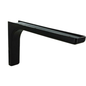 Equerre Léonard Acier Plastifié Noir, H.14.4 X P.24 Cm