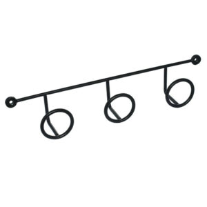 Patere filaire CIME Ring noir 3 têtes 38.5 cm acier noir