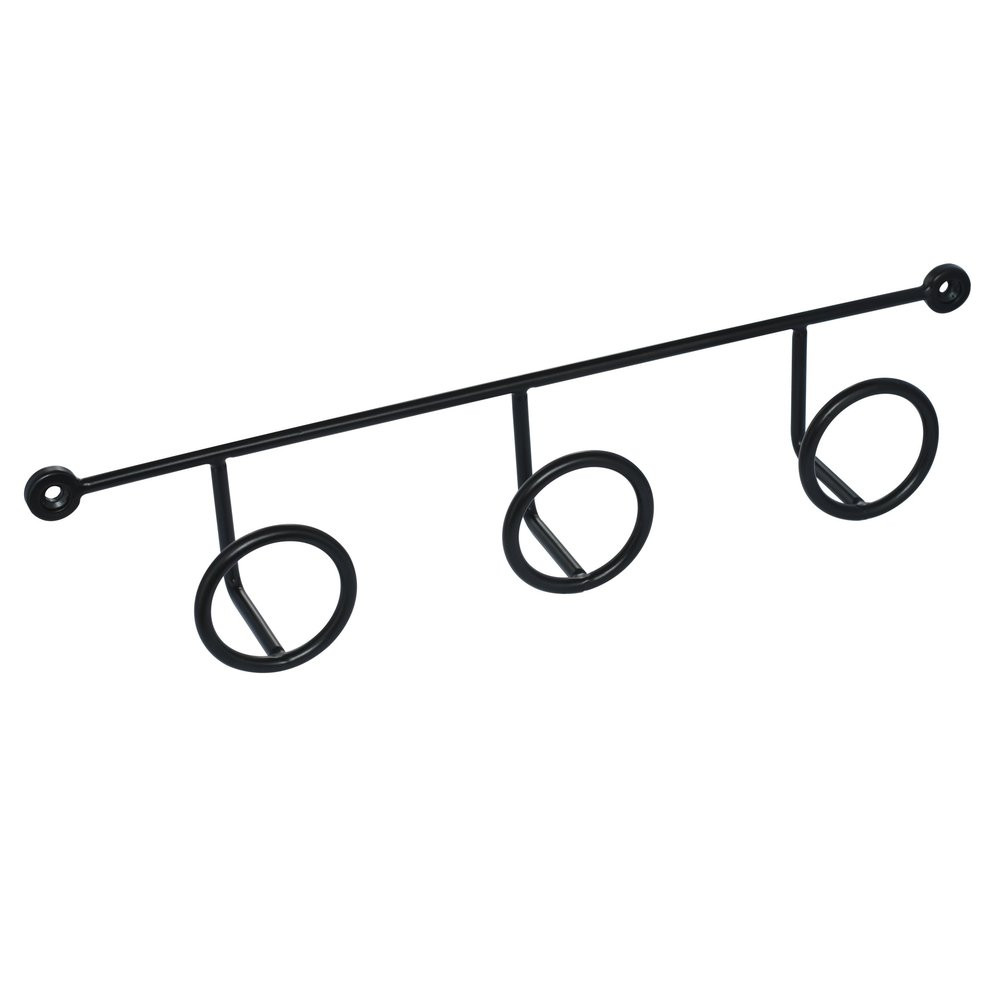 Patere filaire CIME Ring noir 3 têtes 38.5 cm acier noir