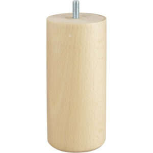 Pied de lit cylindrique hêtre verni, H.15 cm x Diam. 6,8 cm CIME
