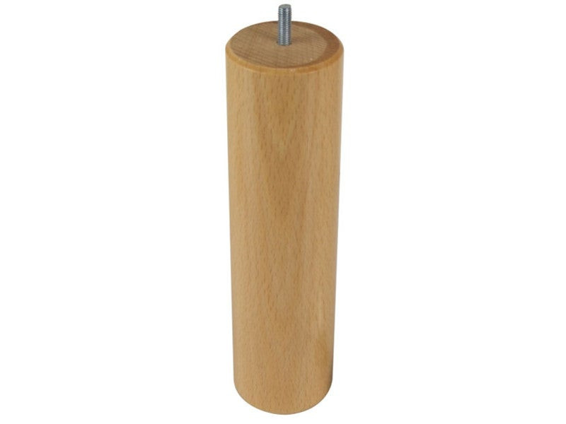 Pied De Lit / Sommier Cylindrique 25 Cm - Hêtre Vernis Blanc