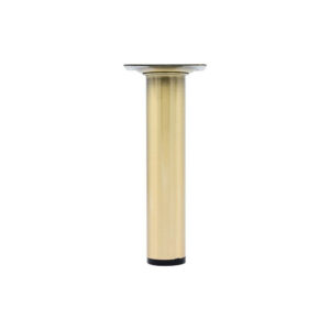 Pied de meuble CIME fixe rond, acier or produit sans finition Ht. max 15