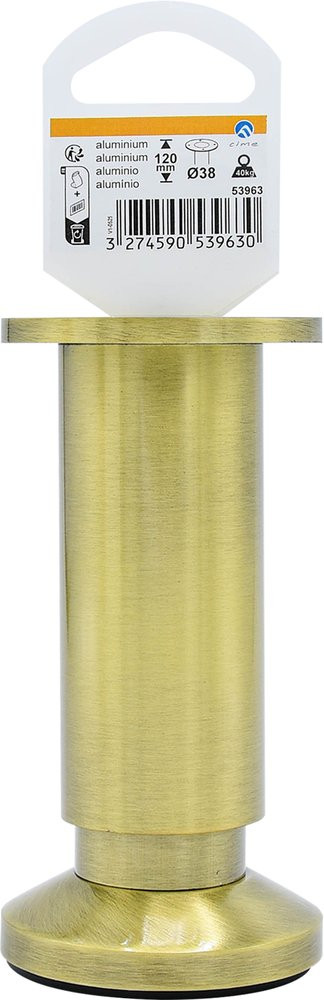 Pied de meuble CIME réglable rond, aluminium or produit sans finition Ht. max 14