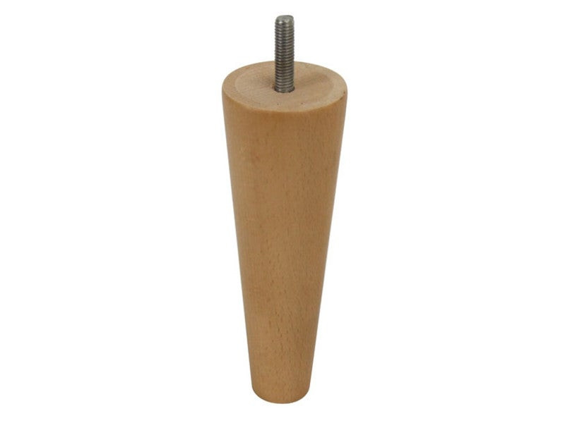 Pied De Meuble Conique Fixe Hêtre Brut Blanc/Beige, 15 Cm