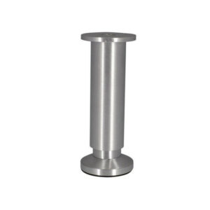 Pied de meuble cylindrique Ø38 mm - réglable - aluminium brossé - hauteur 150 mm