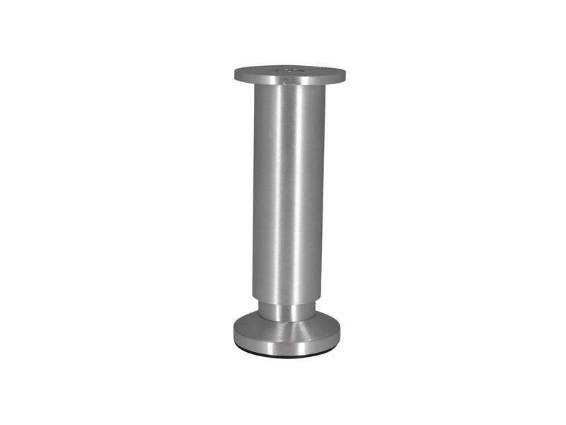 Pied de meuble cylindrique Ø38 mm - réglable - aluminium brossé - hauteur 150 mm