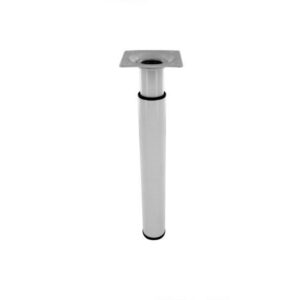 Pied De Meuble Cylindrique Réglable Acier Epoxy Blanc