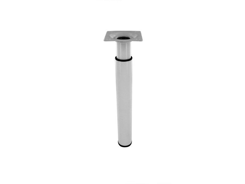 Pied De Meuble Cylindrique Réglable Acier Epoxy Blanc
