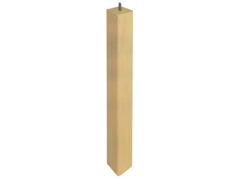 Pied De Table Basse Carré Fixe Hêtre Brut Blanc/Beige, 36 Cm